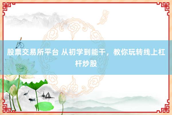 股票交易所平台 从初学到能干，教你玩转线上杠杆炒股
