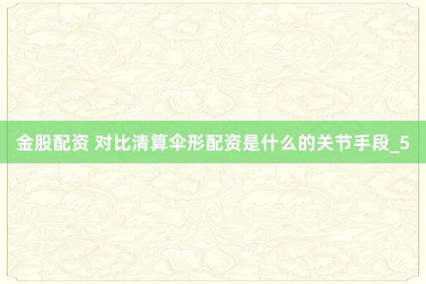金股配资 对比清算伞形配资是什么的关节手段_5