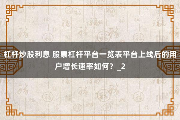 杠杆炒股利息 股票杠杆平台一览表平台上线后的用户增长速率如何?_2