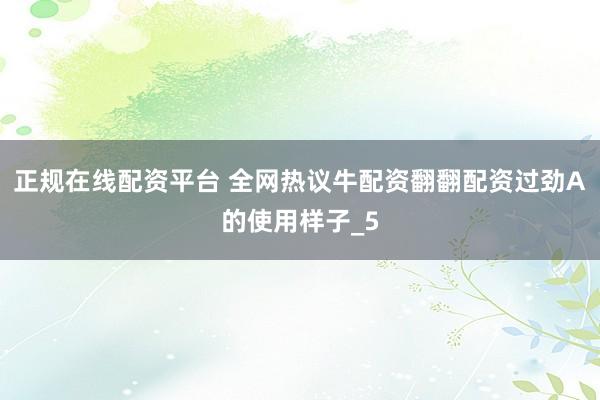 正规在线配资平台 全网热议牛配资翻翻配资过劲A的使用样子_5