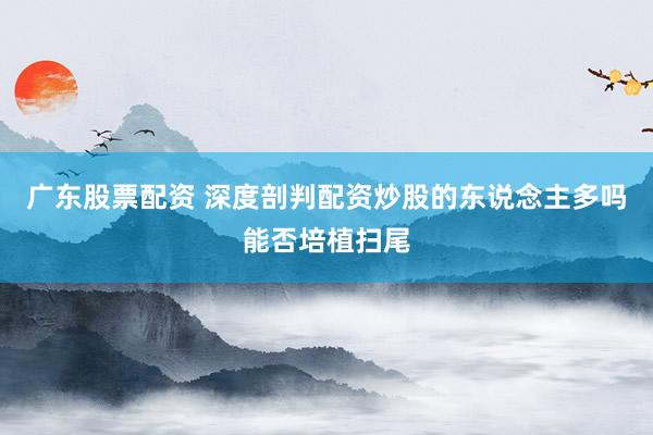 广东股票配资 深度剖判配资炒股的东说念主多吗能否培植扫尾